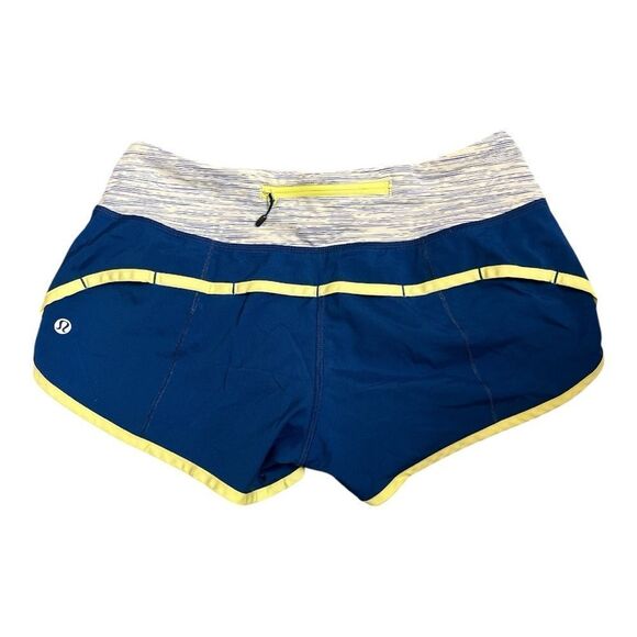Lululemon Speed Short Neon Yellow and Blue Athletic Shorts - Picture 2 of 8
